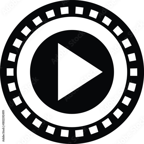 Classic dvd logo with integrated play button symbol
