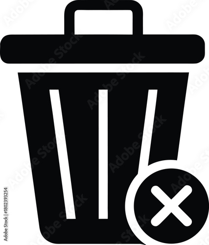 Clean recycle bin and delete symbol icon for digital use