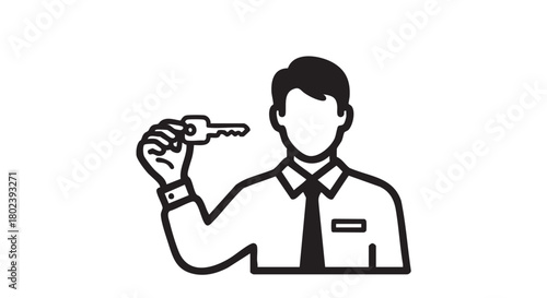 46. Minimalistic black silhouette of real estate agent
