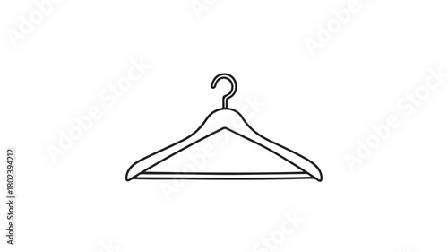 Empty wooden clothes hanger isolated on white background for fashion and retail sale accessory