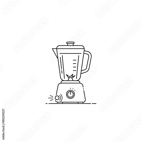 Vector Illustration of a Modern Kitchen Blender with Detailed Outline.