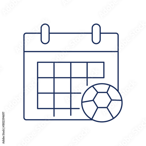 American football field calendar icon illustration