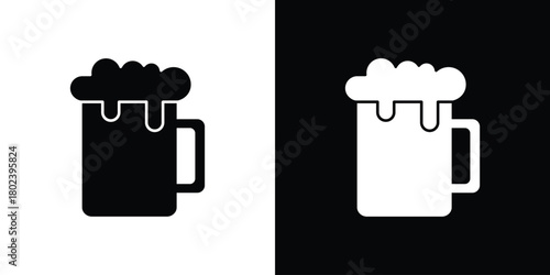 Beer mug icon Isolated. icon for logo, graphic design and more.