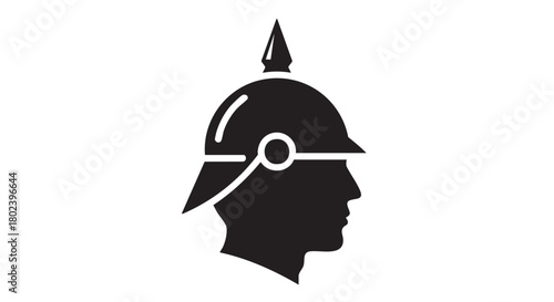 17. Minimalistic black silhouette of grenadier head
