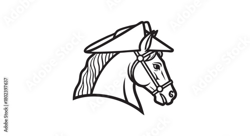 16. Minimalistic moorish horseman head silhouette

