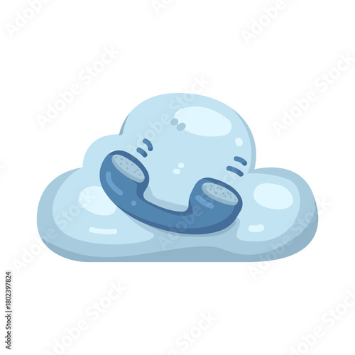 Illustration of Cloud Telephone Handset 