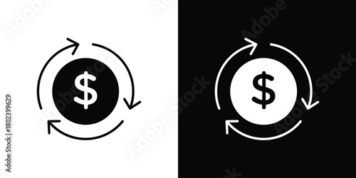 Cash flow icon Isolated. icon for logo, graphic design and more.