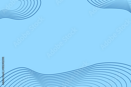 Abstract Blue Wavy Line Background - Minimalist Flow Design