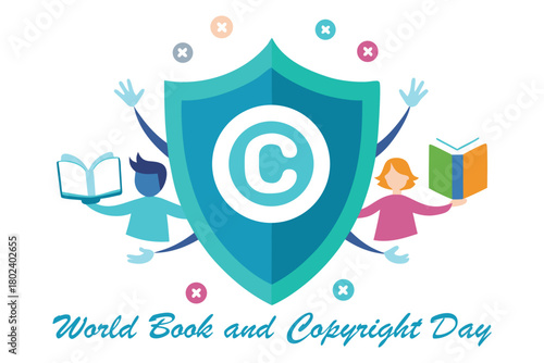 Copyright Shield Story Protection Vector-World Book and Copyright Day