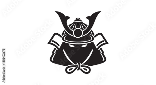 12. Minimalistic black samurai head silhouette
