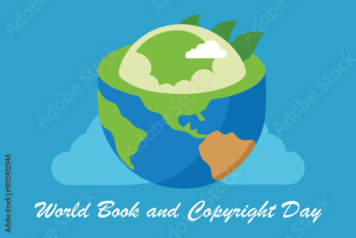 Earth Cradle Tree Timeline Vector-World Book and Copyright Day