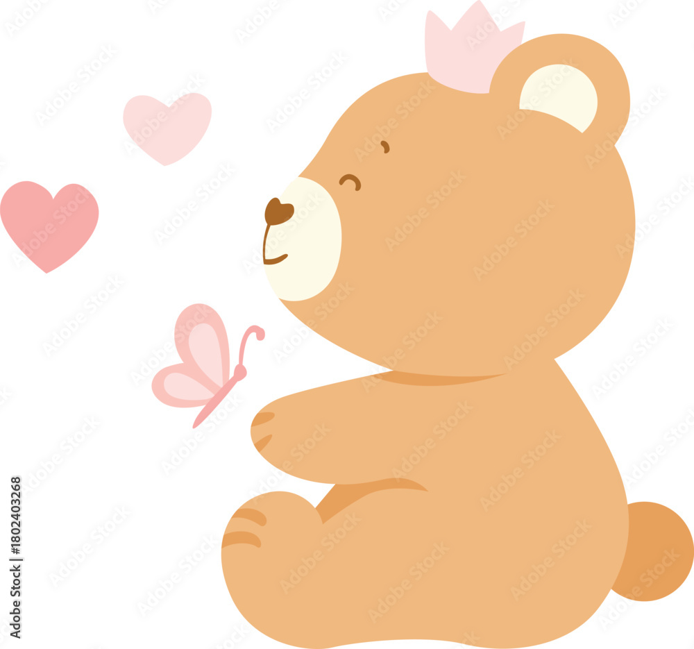 Fototapeta premium Princess Teddy Bear Sweet Garden Encounter