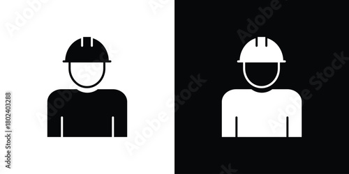 Construction worker icon Isolated. icon for logo, graphic design and more.