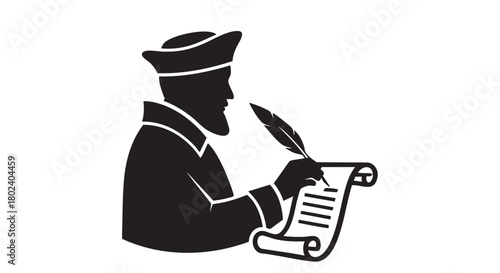 15. Minimalistic court poet silhouette design
