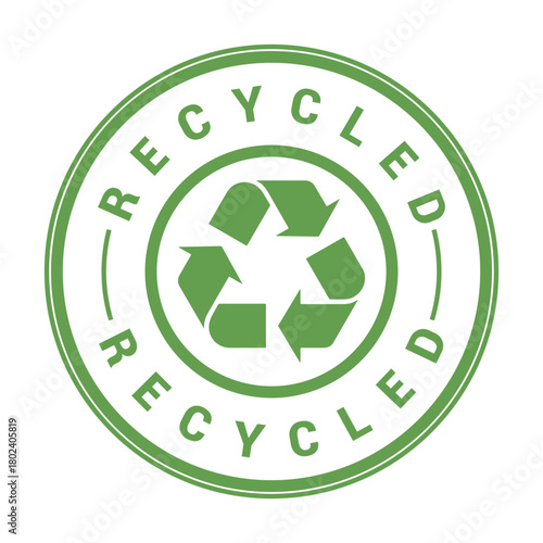 Recycled rubber stamp seal badge vector