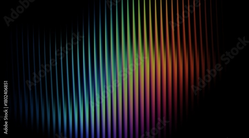 Abstract black background with vertical lines and smooth gradient effect