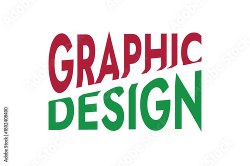 Vibrant graphic design text in red and green for creative projects and stylish branding solutions