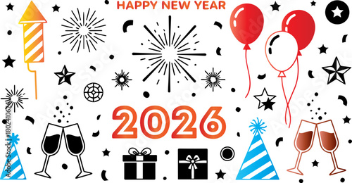 Gradient 2026 year displayed against a dark background for new year themes