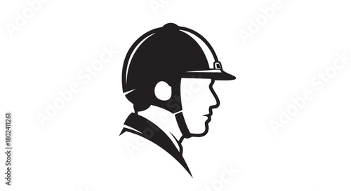 19. Minimalistic riding master head silhouette
