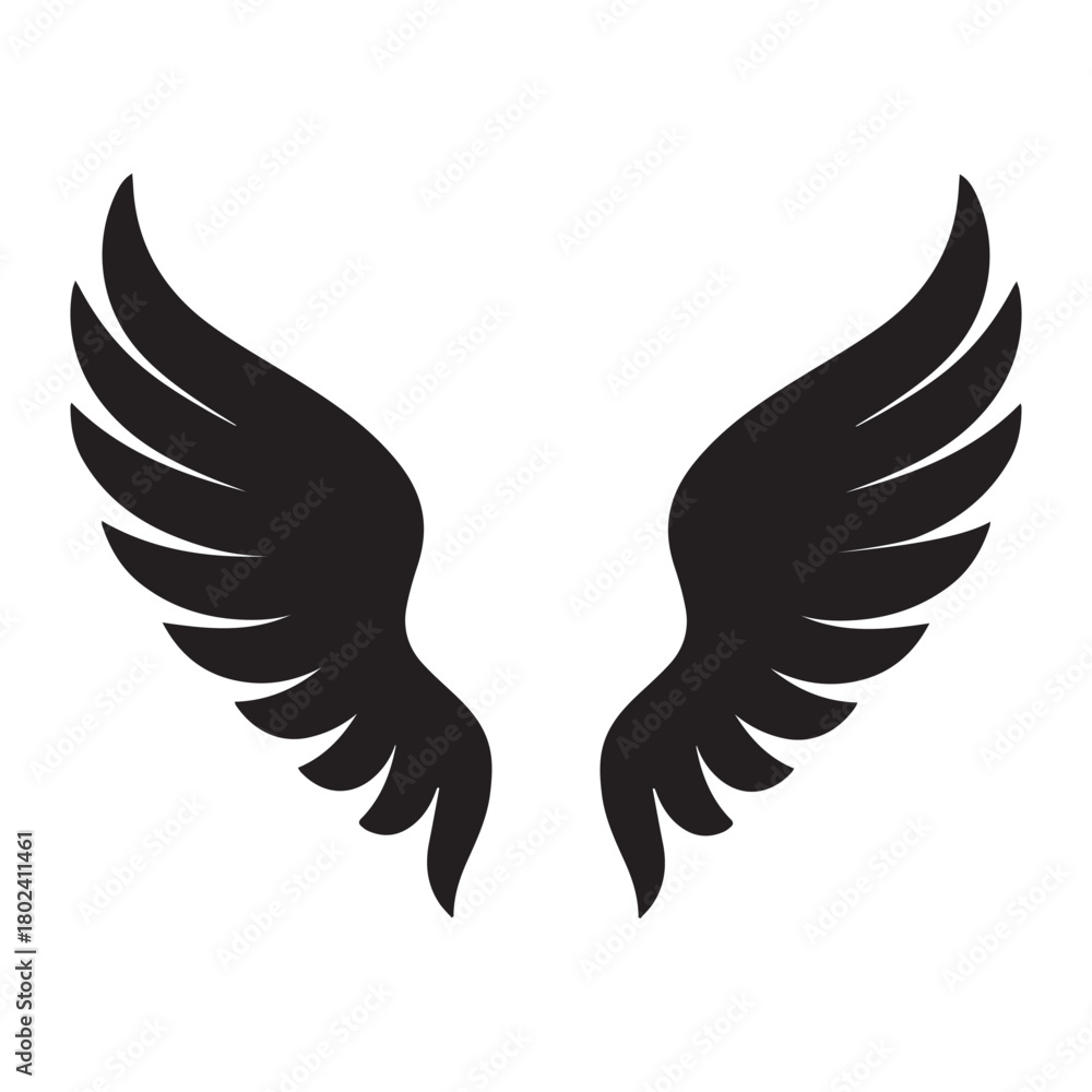 Obraz premium Elegant angel wings silhouette with soft feather details