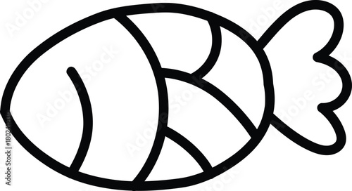 Fish outline for coloring books, marine life illustrations, aquatic themed designs, and educational resources, simple and cute