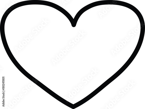 A simple line drawing of a heart, perfect for adding a touch of love and affection to your designs