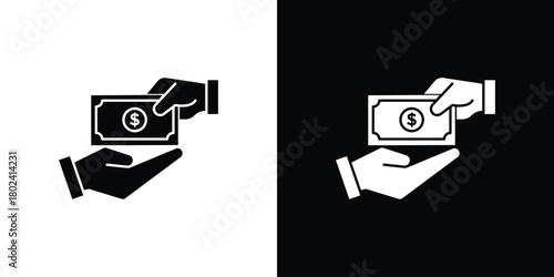 Hand money exchange icon Isolated. icon for logo, graphic design and more.