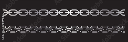 Chain silhouette. set of metal chain icon, vector, silhouette, Simple flat logo of chain on black background. Chain icon, silhouette. icon, business, technology, paper, label, template, car.