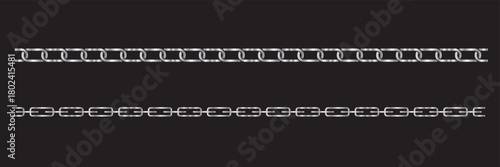 Chain silhouette. set of metal chain icon, vector, silhouette, Simple flat logo of chain on black background. Chain icon, silhouette. icon, business, technology, paper, label, template, car.