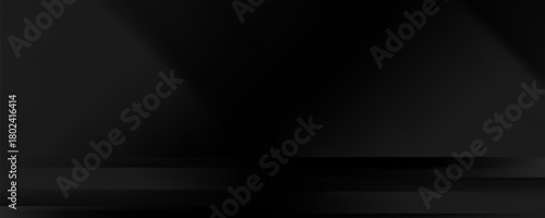 Limbo black background. Abstract dark gradient backdrop. Color wall of studio, room, stand for product display or photo.