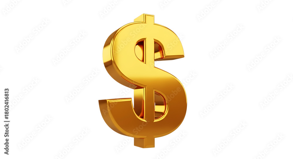 Fototapeta premium Shiny golden dollar sign symbol representing wealth prosperity and financial success