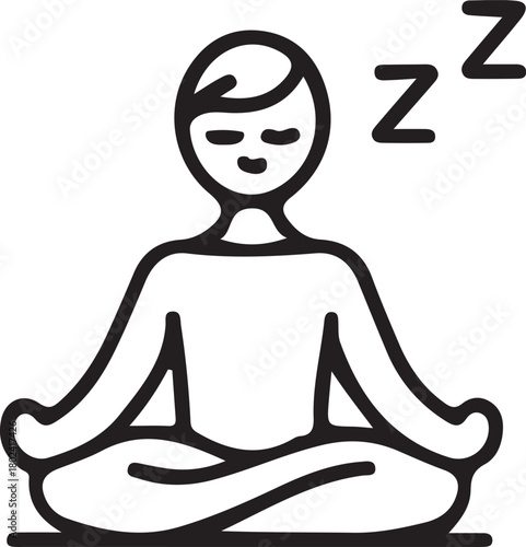 Meditating Sleeping Person Icon - Calmness, Relaxation