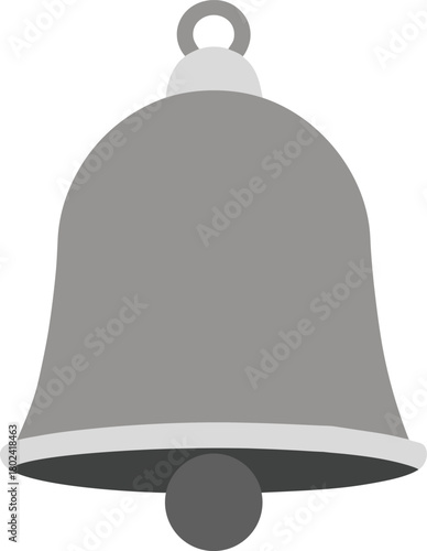 illustration of a christmas silver bell on isolated background
