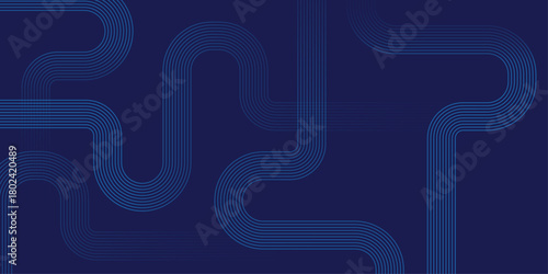 Abstract Dark Blue Winding Lines Technology Background