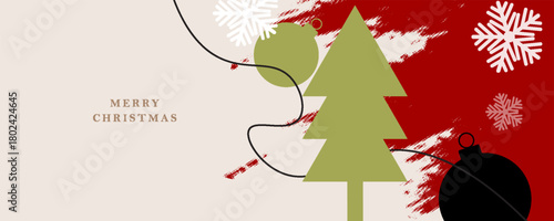 Abstract Merry Christmas and Happy New Year card. Vector illustration for holiday greeting cards, website and social media banners, and marketing materials. eps 10