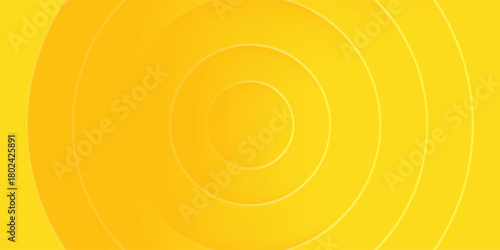 Abstract Background with 3d circle vivid yellow papercut layer, vector illustration