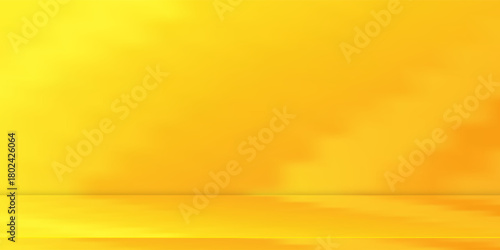 Yellow background abstract with Gradient in empty room studio, Yellow empty room studio gradient used for background.