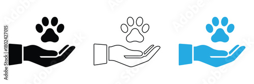 Promote animal welfare with this paw print graphic, perfect for pet adoption campaigns and veterinary clinics that want to show compassion and care