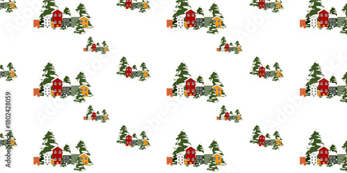 seamless christmas print pattern PNG
