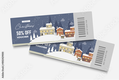christmas ticket template voucher sale, coupon	

