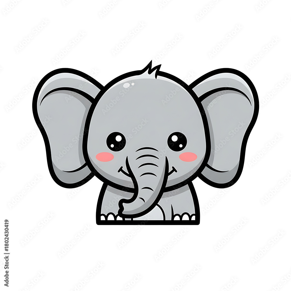 Fototapeta premium Cute Elephant Cartoon.