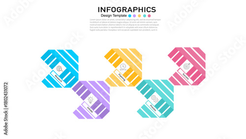 Infographic design template with 5 steps, options, or stages. Business process presentation, workflow layout, and vector diagram.