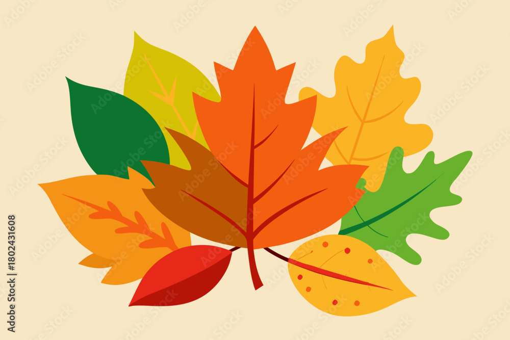 Naklejka premium Autumn Leaves Vector Art background