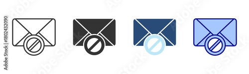 Spam Icon Set. Designed In Multi Style