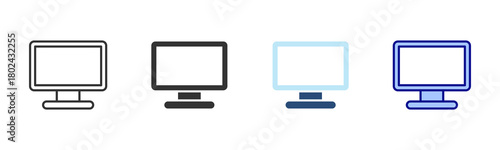 Monitor Icon Set. Designed In Multi Style