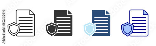Policy Icon Set. Designed In Multi Style