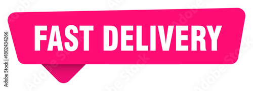 fast delivery magenta sticker isolated on transpatent background. fast delivery sign