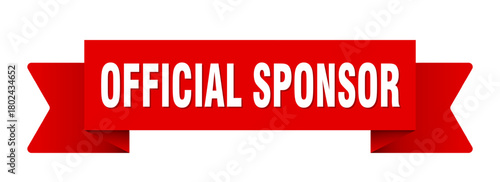 official sponsor ribbon isolated on transparent background. official sponsor ribbon