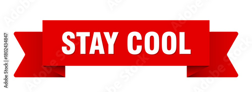 stay cool ribbon isolated on transparent background. stay cool ribbon