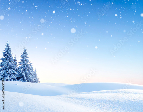 winter landscape with trees and snow